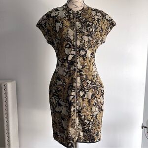 Missoni Jacquard Bodycon Metallic Thread Zip Front Dress